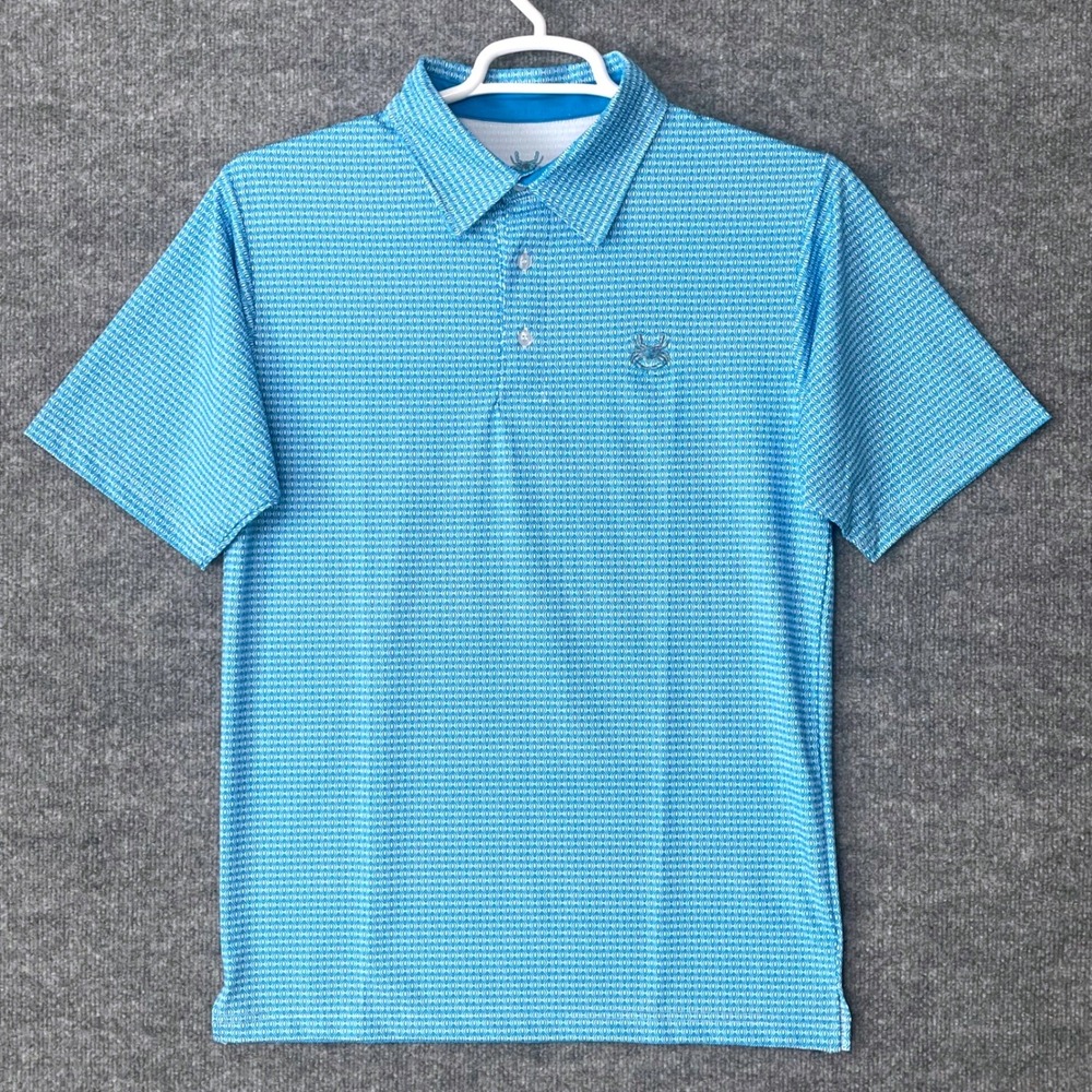 Bundle of 2‎ Craberdashery Mens Performance Polo Shirt Blue Geometric Gray Small - Picture 3 of 12